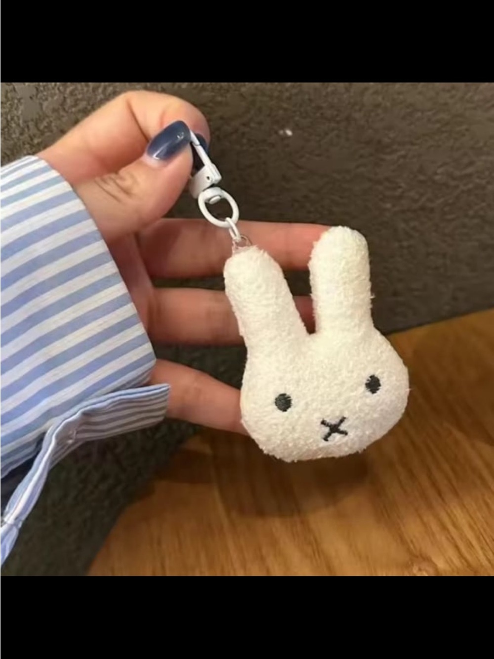 miffy Cream Plush Bunny Keychain Charm - Picture 2 of 3